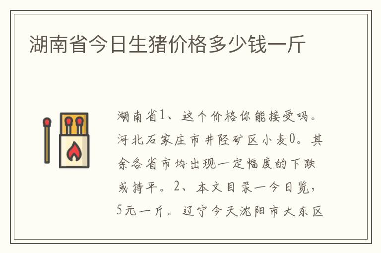 湖南省今日生猪价格多少钱一斤