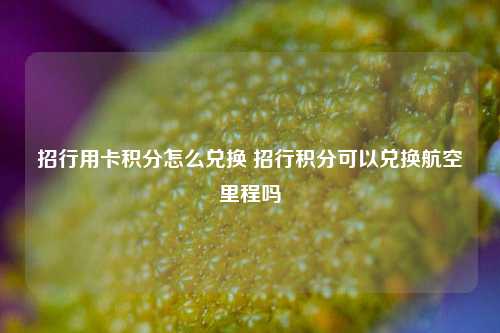 招行用卡积分怎么兑换 招行积分可以兑换航空里程吗