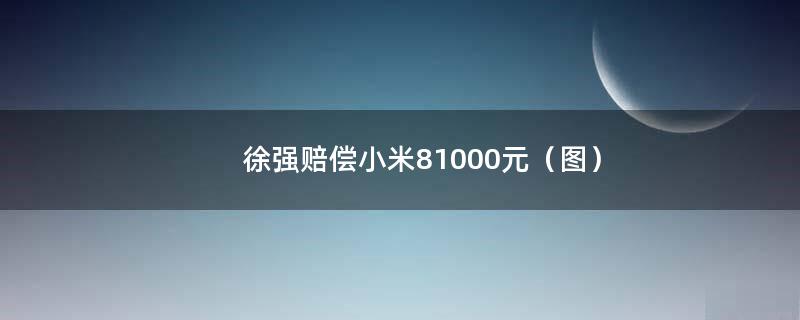 徐强赔偿小米81000元（图）