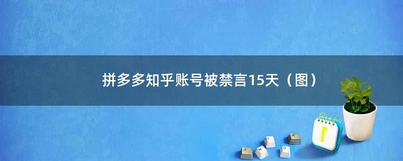 拼多多知乎账号被禁言15天（图）