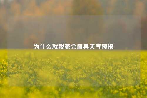 为什么就我家会眉县天气预报