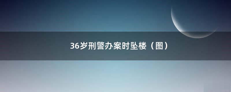 36岁刑警办案时坠楼（图）