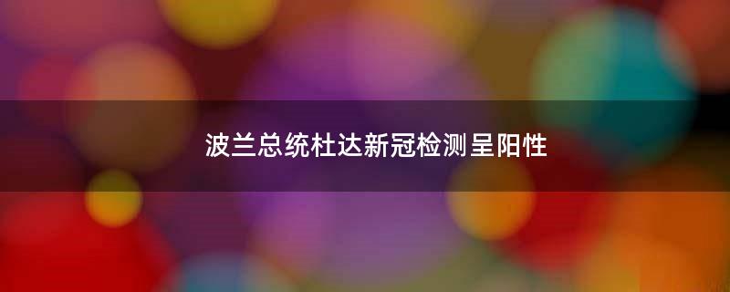 波兰总统杜达新冠检测呈阳性