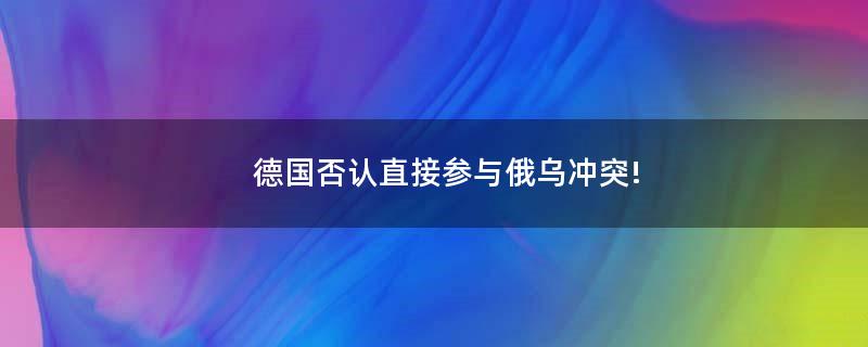 德国否认直接参与俄乌冲突!